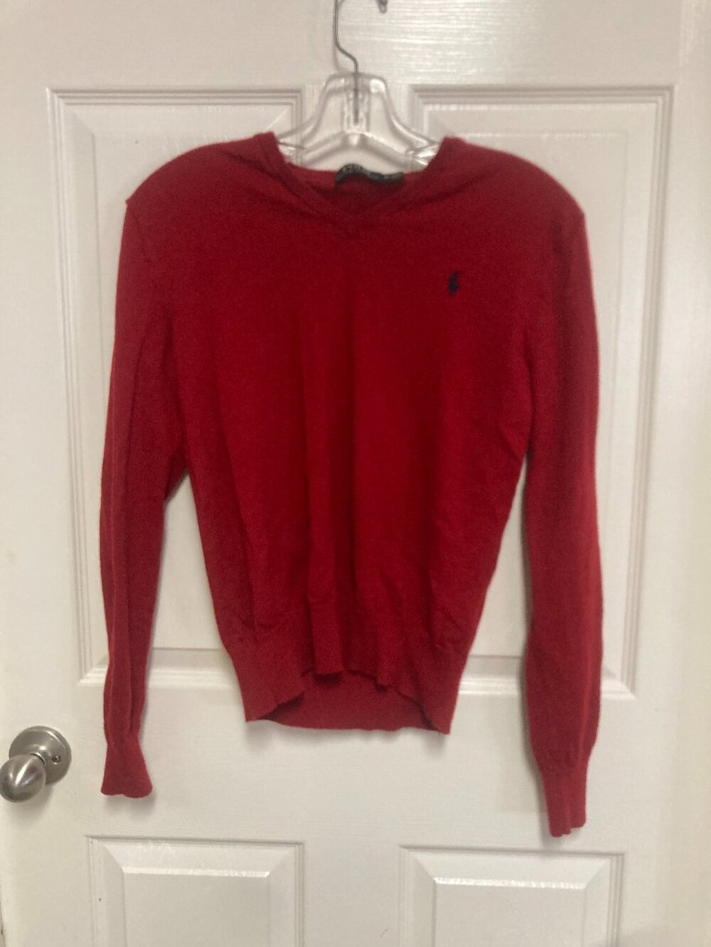 Polo Ralph Lauren Red V-Neck Sweater size Medium Men's